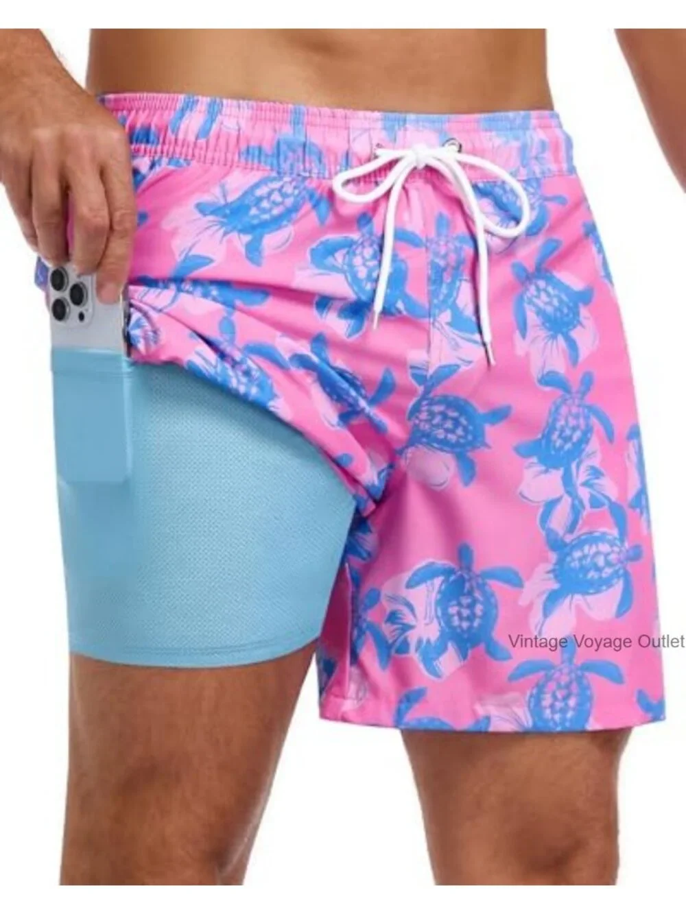 Men's Quick Dry Swim Trunks with Compression Liner 7 Inch Board Shorts